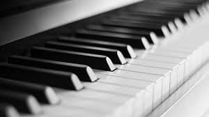 Piano keys and sheet music